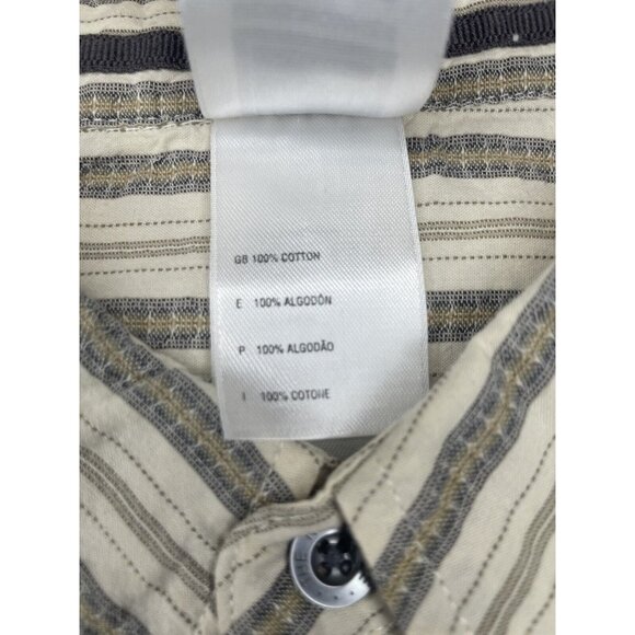 The North Face Mens Size Medium Button Up Shirt A5 Series Tan Short Sleeve - Picture 4 of 11